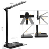 5 x RAW Customer Returns iVict Dual Swing Arm LED Desk Lamp, 5-Mode Touch Control Brightness Levels Desk Light with 45-Minute Auto-Off Timer, USB Charging Port, Memory Function, Contains Iron - RRP €119.95