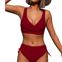 1 x RAW Customer Returns Jarseila Women s Swimwear Two Pieces Twisted Brazilian Bikini Push Up Padded High Waist Bra Bikini Bottom Women s Swimwear - RRP €24.58