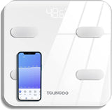 1 x RAW Customer Returns YOUNGDO Body Fat Scale, Smart Digital Bluetooth Bathroom Scale with APP, 19 Body Measurements and 8 Users, Body Composition Monitors Maximum 180kg for Andriod and iOS - RRP €35.9