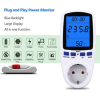 2 x RAW Customer Returns Electricity consumption meter power measuring device socket electricity meter, energy cost measuring device electricity cost measuring device electricity consumption meter, LCD backlight 180 readable display - RRP €30.24