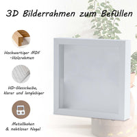 1 x Brand New Muzilife 3D picture frame for filling 2 pieces white 20 x 25 cm, wooden frame object frame shadow box with glass pane, perfect for crafts and as a gift for family friends - RRP €22.26