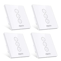 1 x RAW Customer Returns Smart roller shutter timers, Maxcio WiFi roller shutter blind curtain switch, compatible with Alexa and Google Home, APP remote control and timer, touch switch, neutral wire required - 4 packs - RRP €92.99