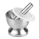 2 x Brand New Flexzion Brushed Stainless Steel Mortar and Pestle Set with Lid, Non-Slip Base - Solid Metal Grinder Pill Crushers Bowl Holder for Guacamole Herbs Spices Garlic  - RRP €57.98