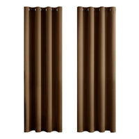 1 x RAW Customer Returns MIULEE Curtains Brown Opaque with Eyelets, Beautiful Soft Blackout Curtains for Darkening Rooms, Set of 2 Curtains Darkening Bedroom Living Room Thermal Curtain Cold Protection 140X245 cm - RRP €43.99