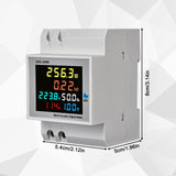 1 x RAW Customer Returns Electricity meter DIN rail AC meter Digital energy meter Multifunction current meter 6 in 1 AC40-300V 100A AC meter KWh meter, ammeter voltmeter Din, closed type CT - RRP €23.28