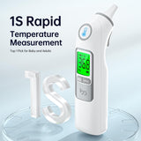 1 x RAW Customer Returns Ear thermometer, ear thermometer for baby adults, digital infrared thermometer with 24 disposable protective caps, grey - RRP €29.99