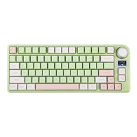 1 x RAW Customer Returns EPOMAKER TH80-X Gasket Mechanical Keyboard, 75 Layout Hot-swappable with 4000mAh Battery, LCD Screen, Silicone Pad, NKRO, RGB for Gaming Office Win Mac Pink Green, Epomaker Flamingo Switch  - RRP €119.99