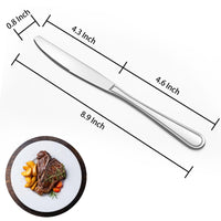 1 x RAW Customer Returns BEWOS 16 Pieces Table Knives, 23CM Table Knife, Butter Knife Made of Stainless Steel, Cost-Effective Cutlery Knife, Suitable for Home Restaurant Kitchen, Dishwasher Safe Mirror Polished - RRP €15.12