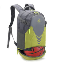 1 x RAW Customer Returns Bseash 35L Basketball Football Backpack with Bottom Ball Compartment, Large Capacity Sports Backpack Equipment Gym Bag for Boys Girls Athletes Light Green  - RRP €33.99