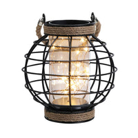 1 x Brand New JHY DESIGN Metal Cage LED Lantern Battery Operated 18.5cm High Wireless Table Lamp Hanging Battery Lamp with Fairy Lights Glass Tube for Weddings Patio Indoor Outdoor Living Room - RRP €29.99