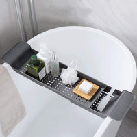 1 x RAW Customer Returns WINAKUI Adjustable Bathtub Tray Caddy Bathtub Shelf, Extendable Bathroom Shelf, Bathtub Dish Drainer, Retractable Shelf for Kitchen Bathroom - RRP €26.21