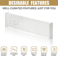 1 x RAW Customer Returns Lighterday 4 Pcs Drawer Dividers, Plastic Drawer Dividers Drawer Organization System Drawer Separation System Drawer Organizer for Kitchens, Bedrooms, Dressers, Offices etc. 4 Pieces White  - RRP €14.18