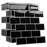 1 x RAW Customer Returns Yoillione Upgrade Thicker 3d Tile Stickers for Bathroom Kitchen, Adhesive Tiles Vinyl Tiles Self-Adhesive Tile Film, Black PVC Metro Tiles Self-Adhesive Tile Decor 5 Sheets - RRP €27.22