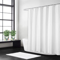 1 x RAW Customer Returns Flax Linen Like 240GSM Heavy Wide Fabric Shower Curtain for Bathroom with Hooks Hotel Luxury Washable,White,122x180cm - RRP €22.18