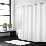 1 x RAW Customer Returns Flax Linen Like 240GSM Heavy Wide Fabric Shower Curtain for Bathroom with Hooks Hotel Luxury Washable,White,122x180cm - RRP €22.18