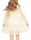 1 x RAW Customer Returns Arshiner Dress Girls Elegant A-Line Princess Casual Dress Long Sleeve Dress Party Dress Festive Wedding Ruffle Collar Casual Dress for Girls Beige 140 - RRP €28.43