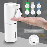 2 x RAW Customer Returns Soap Dispenser Automatic Wall Mounted Foam Soap Dispenser Electric - LAOPAO Soap Dispenser Set USB Charging with Sensor Infrared Motion Sensor for Kitchen Bathroom White  - RRP €59.94