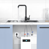 1 x RAW Customer Returns Low pressure tap kitchen tap made of stainless steel, Dolinvo low pressure kitchen tap with 3 connections, 360 swivel mixer tap kitchen sink tap for boiler or under-sink devices - RRP €37.99