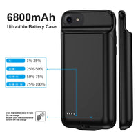 1 x RAW Customer Returns MIGAFEI Battery Case for iPhone 8 7 6S 6 SE 2020, 6800mAh Portable Charger Case Rechargeable Battery Pack Extended Battery Charging Case for iPhone 6 6S 7 8 SE 2020 4.7 inch , Black - RRP €26.2