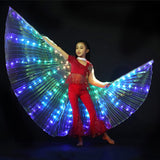 1 x RAW Customer Returns Tongdejing Belly Dance Wings LED Belly Dance Wings Luminous B Butterfly Wings with Telescopic Stick for Kids Bar LED Wings Belly Dance Halloween Stage Wear Colorful  - RRP €33.71