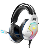 1 x RAW Customer Returns Ozeino Gaming Headset for PS4 PS5 PC Xbox One Switch, Over-Ear Headphones with Surround Sound, Noise-Cancelling Mic, Suspension Headband, White - RRP €21.6