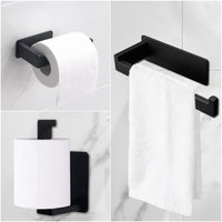 8 x Brand New SunnyLisa Adhesive Toilet Paper Holder, Black Stainless Steel Toilet Paper Holder for Bathroom, Toilet and Kitchen, Bathroom Accessories Without Drilling, Self-Adhesive Toilet Paper Roll Holder - RRP €182.4