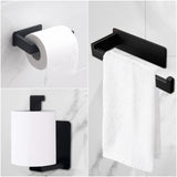 8 x Brand New SunnyLisa Adhesive Toilet Paper Holder, Black Stainless Steel Toilet Paper Holder for Bathroom, Toilet and Kitchen, Bathroom Accessories Without Drilling, Self-Adhesive Toilet Paper Roll Holder - RRP €182.4