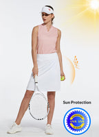 1 x RAW Customer Returns BALEAF women s tennis skirt knee-length sports skirt high waist golf skirt outdoor skirt with pocket white L - RRP €43.36