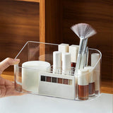 1 x RAW Customer Returns LINFIDITE Make up Organizer Cosmetic Organizer with 9 Compartments 2 Removable Dividers, Bathroom Cabinet Cosmetic Storage Holder, Storage Box for Beauty Essentials Crystal Clear - RRP €12.6