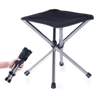 1 x RAW Customer Returns Azarxis Camping Folding Stool, Portable and Lightweight, up to 110kg load capacity, Stool for Fishing Hiking Garden BBQ with Carrying Bag Black-S  - RRP €21.99