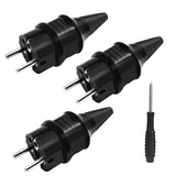 36 x Brand New Schuko plug with kink protection, 3 pieces of protective contact plug 250V 16A with screwdriver, IP44 waterproof power plug for 6-16 mm outdoor cable, black - RRP €369.72