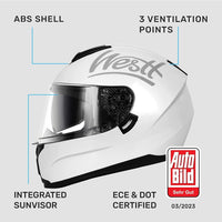 1 x RAW Customer Returns Westt Full Face Motorcycle Helmet with Double Sun Visor Men Women Touring Racing Scooter Chop Motorbike Moped, ECE DOT Certified - RRP €78.49