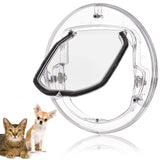 1 x RAW Customer Returns Glass Cat Flap Swing Door for Cats and Dogs Large Glass Cat Flap with 4 Locking Options Transparent Round  - RRP €25.91