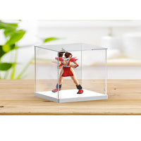 1 x RAW Customer Returns Easy to Open Clear Acrylic Display Case-Assemble Countertop Box with White Base, Dustproof Showcase 10x10x10cm 4x4x4inch  - RRP €16.13