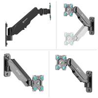 1 x RAW Customer Returns ONKRON PC monitor wall mount for 13-34 inch screens up to 8 kg, monitor mount wall max 100x100 VESA TV wall mount swiveling tilting rotating - monitor mount gas pressure spring black G120 - RRP €46.99