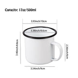 1 x RAW Customer Returns IMEEA 500ml Enamel Camping Mug Set Vintage drinking cup with handle for outdoor home White Cups for Coffee Tea DIY Cup 2 pieces  - RRP €19.15