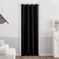 1 x RAW Customer Returns PONY DANCE Door Curtain Opaque Curtains 1 Piece H 210 x W 132 cm Blackout Curtain Eyelets Thermal Curtain Door Inside Opaque Curtains Living Room Modern, Black - RRP €28.95