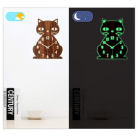 1 x RAW Customer Returns Topkey Luminous Non Ticking Silent Wall Clock Animal Design Clock for Child, Battery Operated Not Included - Cute Cat Brown - RRP €19.99