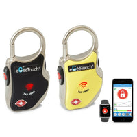 1 x RAW Customer Returns eGeetouch Smart Travel Padlock with Patented Dual Access Technology NFC BT , Tracking, etc. Black Mix 2 Pack One Size - RRP €39.9