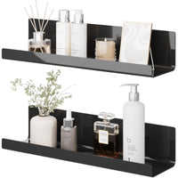 1 x RAW Customer Returns LOFTPLUS Wall Shelf Without Drilling Floating Shelf - Set of 2 Black Acrylic Wall Shelf for Books and Photos, Home Decoration Wall Shelf for Kitchen, Bathroom, Office, Living Room 32x10x8cm  - RRP €26.22