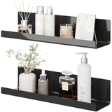 1 x RAW Customer Returns LOFTPLUS Wall Shelf Without Drilling Floating Shelf - Set of 2 Black Acrylic Wall Shelf for Books and Photos, Home Decoration Wall Shelf for Kitchen, Bathroom, Office, Living Room 32x10x8cm  - RRP €25.88