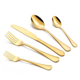 1 x RAW Customer Returns TAN.TOMI cutlery set, 30-piece cutlery for 6 people, cutlery set including knife, fork, spoon, stainless steel cutlery, dishwasher safe matt gold . - RRP €29.93