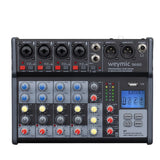 1 x RAW Customer Returns Weymic SE-40 Professional DJ Recording Mixer Stage Karaoke with USB Drive for Computer Recording XLR Microphone Jack 48V Power Supply 4 Channels  - RRP €45.6