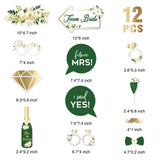 29 x Brand New NICROLANDEE 12 Pack Vintage Green and Gold Botanical Photo Props for Wedding, Bachelorette Bachelorette Party, Bridal Squad, Selfie Props, Bride to be Props - RRP €292.03