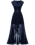 1 x RAW Customer Returns Dressystar Women s Elegant Evening Dresses Wedding Party V-Neck Cocktail Dress Maxi Long Bridesmaid Dress Navy Blue L - RRP €65.99