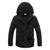 1 x RAW Customer Returns MAGCOMSEN Field Jacket Men s Outdoor Fleece Jacket with Hood Warm Windproof Winter Jacket Men s Army Uniform Jacket Full Zip Jacket Black L - RRP €49.7