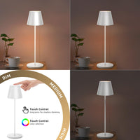 1 x RAW Customer Returns GGNOO Wireless Table Lamp Made of Metal LED Table Lamp Wireless Dimmable 8 Colors LED Table Lamp IP54 Waterproof with USB Charging Station for Outdoor Bar Restaurant Table Decoration White  - RRP €47.39