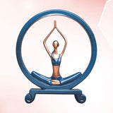 1 x RAW Customer Returns Milisten Yoga Girl Resin Statue Yoga Woman Sitting In Circle Figurine Meditating Yoga Pose Statue Sculpture Modern Aesthetic Decoration For Bookshelf Office Desktop A - RRP €39.79