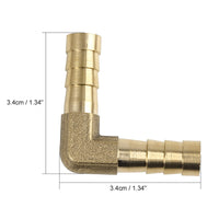 1 x RAW Customer Returns sourcing map 5pcs Brass Hose Barb 90 Degree Male Connector Barb Elbow Pipe for Air Water Gas 8mm - RRP €11.02