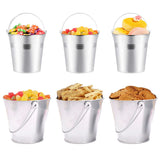 1 x RAW Customer Returns Pack of 6 mini buckets, tin buckets with carrying handle, mini tinplate metal bucket, ice bucket, French fries tin bucket, for party favors, wedding, Christmas candy box, mini flower pot garden container - RRP €16.02